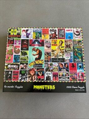 Monsters 1000-Piece Jigsaw Puzzle - Retro Movie Collage
